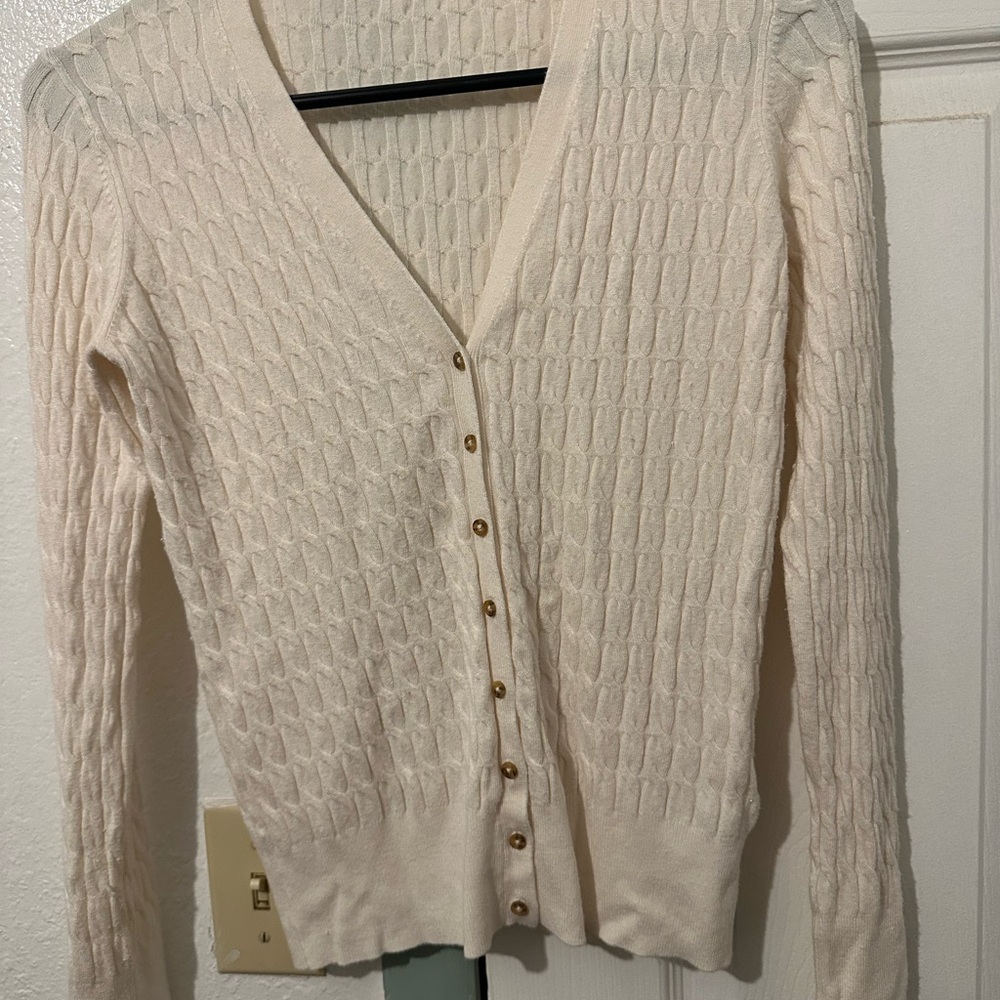 Zara Elegant Cream Sweater Cardigan